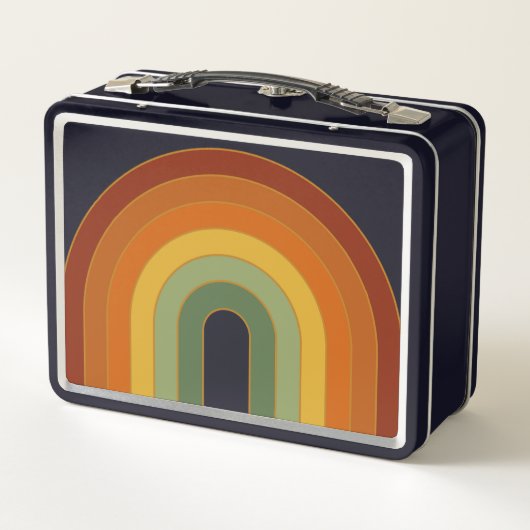 Muted Retro Seventies Rainbow Black (Achterkant)