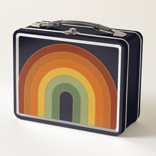 Muted Retro Seventies Rainbow Black (Voorkant)