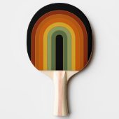 Muted Retro Seventies Rainbow Black Tafeltennisbatje (Achterkant)