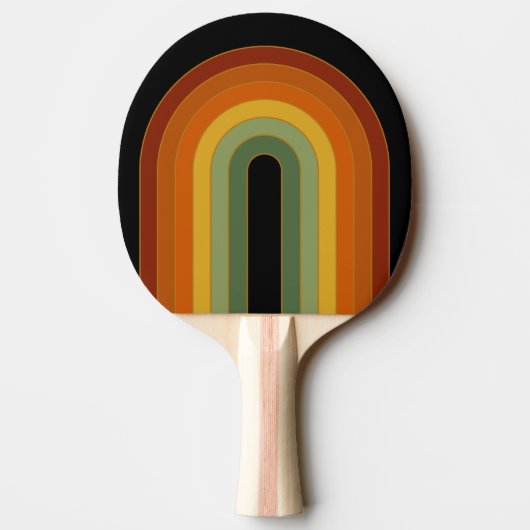 Muted Retro Seventies Rainbow Black Tafeltennisbatje (Achterkant)
