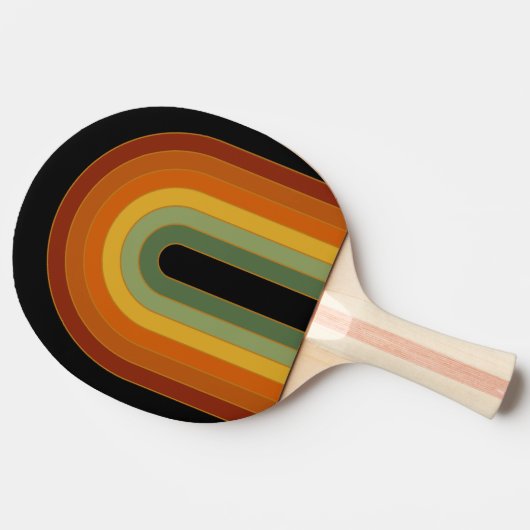Muted Retro Seventies Rainbow Black Tafeltennisbatje (Zijkant)