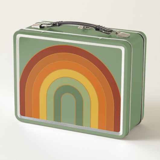 Muted Retro Seventies Rainbow Green (Achterkant)