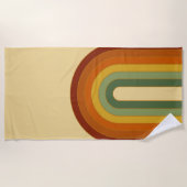 Muted Retro Seventies Rainbow Strandlaken (Voorkant)