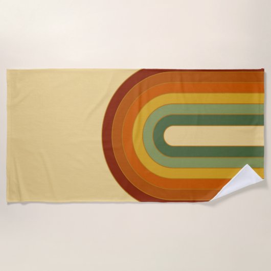Muted Retro Seventies Rainbow Strandlaken (Voorkant)