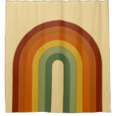 Muted Retro Seventies Rainbow Summer Douchegordijn (Voorkant)