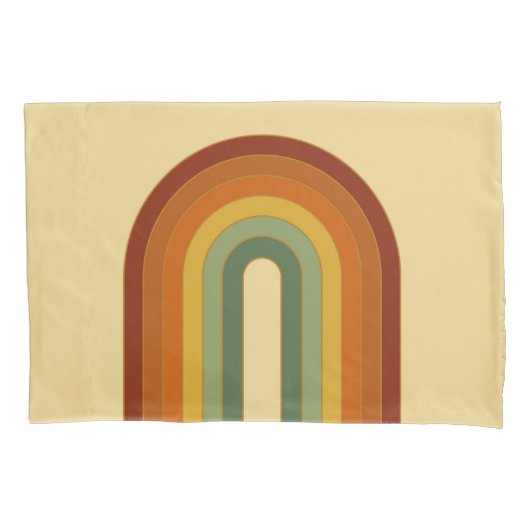 Muted Retro Seventies Rainbow Summer Kussensloop (Voorkant-Links)