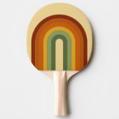 Muted Retro Seventies Rainbow Summer Tafeltennisbatje (Voorkant)