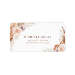 Muted Roos Pampas Terracotta Boho Wedding Address Etiket