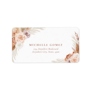 Muted Roos Pampas Terracotta Boho Wedding Address Etiket