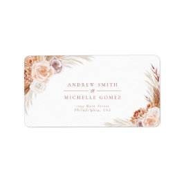 Muted Roos Pampas Terracotta Boho Wedding Address Etiket