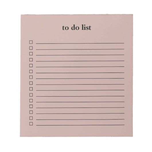 Muted Rose To Do List Minimalist Teacher Simple Notitieblok (Voorkant)