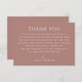 Muted Rosewood Romantic Wedding | Minimalist Сlean Bedankkaart (Voorkant / Achterkant)