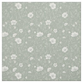 Muted Sage Green And White Wildflower Pattern Stof (Swatch)