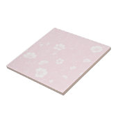 Muted Soft Pink And White Wildflower Pattern Tegeltje (Zijkant)