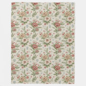 Muted Tone Shabby Chic Classic Bloemaccenten Fleece Deken (Voorkant)