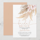 Muted Tones Bohemian Pampas Grass Bridal Brunch Kaart (Voorkant / Achterkant)