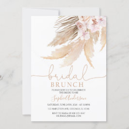 Muted Tones Bohemian Pampas Grass Bridal Brunch Kaart