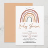 Muted Tones Boho Rainbow Baby shower Invitation Kaart (Voorkant / Achterkant)