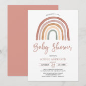 Muted Tones Boho Rainbow Baby shower Invitation Kaart (Voorkant / Achterkant)