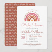 Muted Tones Boho Rainbow Baby shower Invitation Kaart (Voorkant / Achterkant)