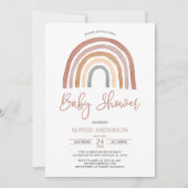 Muted Tones Boho Rainbow Baby shower Invitation Kaart (Voorkant)