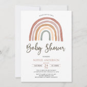 Muted Tones Boho Rainbow Baby shower Invitation Kaart (Voorkant)