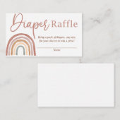 Muted Tones Boho Rainbow Diaper Raffle Card Informatiekaartje (Voorkant / Achterkant)