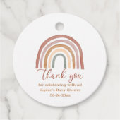 Muted Tones Boho Rainbow Hartelijk dank Bedankjes Labels (Voorkant)
