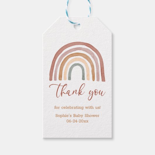 Muted Tones Boho Rainbow Hartelijk dank voor de kl Cadeaulabel (Voorkant)