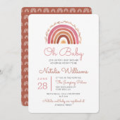 Muted Tones Boho Rainbow Oh Baby shower Invitation Kaart (Voorkant / Achterkant)