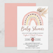 Muted Tones Boho Rainbow Pampas Grass Baby shower  Kaart (Voorkant / Achterkant)