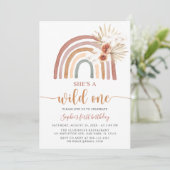 Muted Tones Boho Rainbow Pampas Grass Wild One 1st Kaart (Staand voorkant)
