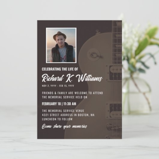 Muted Tones Gitaarfoto Vieren van het leven Kaart (Staand voorkant)