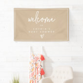 Muted Tones Minimalist Boho Baby shower Welkom Spandoek (Insitu)