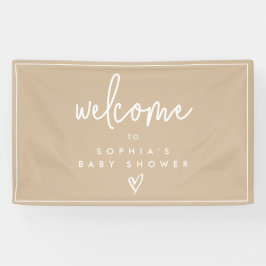 Muted Tones Minimalist Boho Baby shower Welkom Spandoek