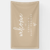 Muted Tones Minimalist Boho Baby shower Welkom Spandoek (Verticaal)