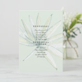 Muted Tropical Foliage Wedding Mint Rehearsal Kaart (Staand voorkant)