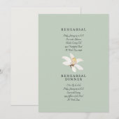 Muted Tropical Foliage Wedding Sage Rehearsal Kaart (Voorkant / Achterkant)