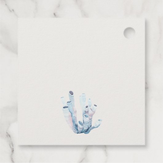 Muted Underwater Crab Coral Nautical Wedding Bedankjes Labels (Achterkant)