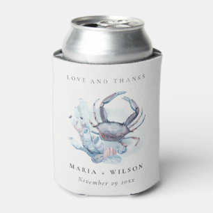 Muted Underwater Crab Coral Nautical Wedding Blikjeskoeler