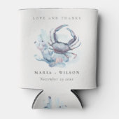 Muted Underwater Crab Coral Nautical Wedding Blikjeskoeler (Voorkant)