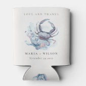 Muted Underwater Crab Coral Nautical Wedding Blikjeskoeler (Achterkant)