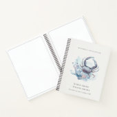 Muted Underwater Crab Coral Nautical Wedding Notitieboek (Binnen)