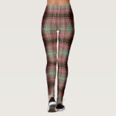 Muted Vertical Shadow Plaid Tartan Blur Leggings (Achterkant)