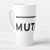MUTED. Zwarte en witte geïsoleerde Latte mok (Linkerhoek)