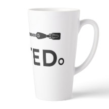 MUTED. Zwarte en witte geïsoleerde Latte mok
