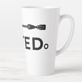 MUTED. Zwarte en witte geïsoleerde Latte mok