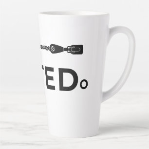 MUTED. Zwarte en witte geïsoleerde Latte mok