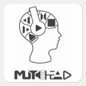 MuteHead-Sticker Vierkante Sticker (Voorkant)