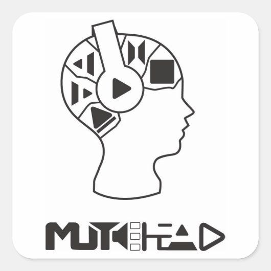 MuteHead-Sticker Vierkante Sticker (Voorkant)